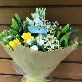 Yellow and White Lily Bouquet
