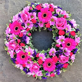 Vibrant Pink and Purple Wreath