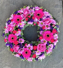 Vibrant Pink and Purple Wreath