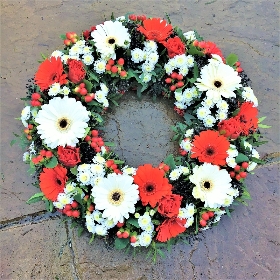 Red, White and Black Wreath