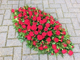 Red Rose and Carnation Casket Spray