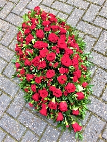 Red Rose and Carnation Casket Spray