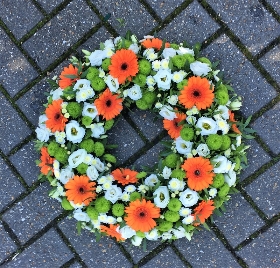 Orange, White and Green Wreath