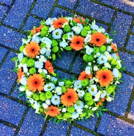 Orange, White and Green Wreath