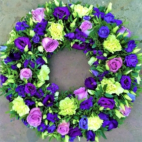 Purple and Lime with Roses Wreath