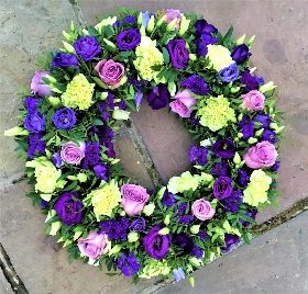 Purple and Lime with Roses Wreath