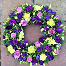 Purple and Lime with Roses Wreath